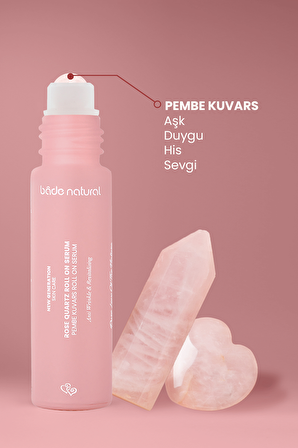 Bade Natural Pembe Kuvars Roll On Antioksidan Yüz Masaj Serumu 10 ml