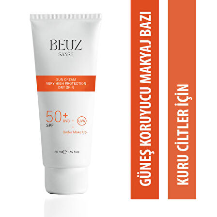 Beuz Sanse Spf50+ Kuru Ciltler İçin Çok Yüksek Korumalı Güneş Kremi & Makyaj Bazı - 50 ml