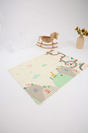 Çift Taraflı Oyun Matı-Oyun Halısı 140x200x1 cm