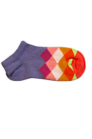 10 Lu Pembe Dikişsiz Baklava Desenli Patik Çorap