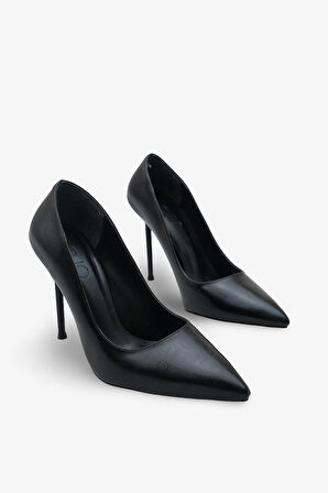 Kadın Sivri Burun Gold Tokalı Günlük Topuklu Stiletto Sersey 