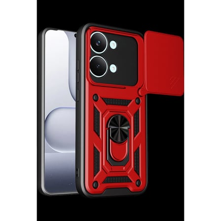 Xiaomi Poco X8 Pro Max Pars Lens Yüzüklü Silikon - Kırmızı