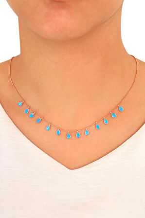 Sıralı Damla Model Kadın Hayalet Gümüş Kolye