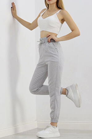 KAZAX Yüksek Bel Paçası Lastikli Eşofman  Gri - 16521.1778.