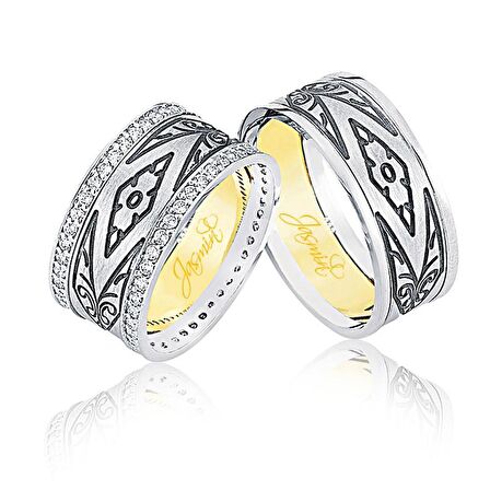 Desenli Altın Alyans 0202-3