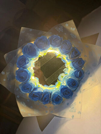 Genel Markalar Gerçek Görünümlü Okaliptus Süslemeli Yapay  Gül Kız Isteme Buketi 11'li