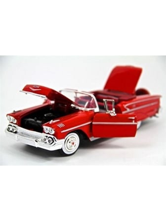 Motormax Diecast 1958 Chevy Impala 1:24 Ölçekli  Model Araç Metal Kırmızı