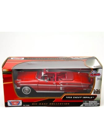 Motormax Diecast 1958 Chevy Impala 1:24 Ölçekli  Model Araç Metal Kırmızı