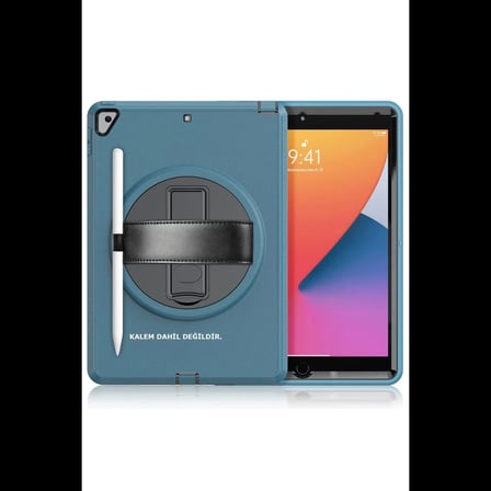 Apple iPad 10.2 (7.nesil) Kılıf Hand Strap Tablet Kılıfı - Turkuaz