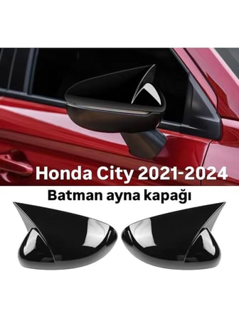 honda city 2021.2022.2023 uyumlu parlak siyah boyalı yarasa ayna kapağı