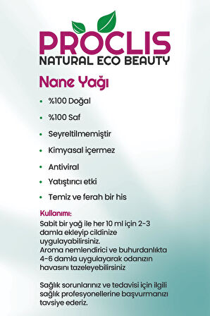 Nane Uçucu Yağı % 100 Saf 2li Set ( Peppermint Essential Oil ) 2x10 ml