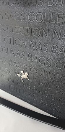 NS1311 Model Nas Bag Siyah Renk Gofraj Detaylı Kadın El ve Omuz Çantası