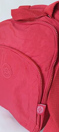 NS1014 Model Nas Bags Kırmızı Renk Su Geçirmez (Waterproof) Kumaş Sırt Çantası