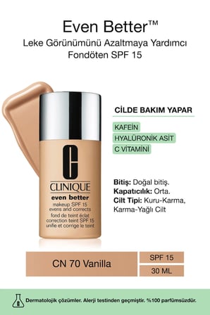 Even Better™ Doğal Bitişli Fondöten Spf 15 - Renk: Cn 70 Vanilla 30ml | C Vitamini