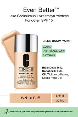 Even Better™ Doğal Bitişli Fondöten Spf 15 - Renk: Wn 16 Buff 30ml | C Vitamini