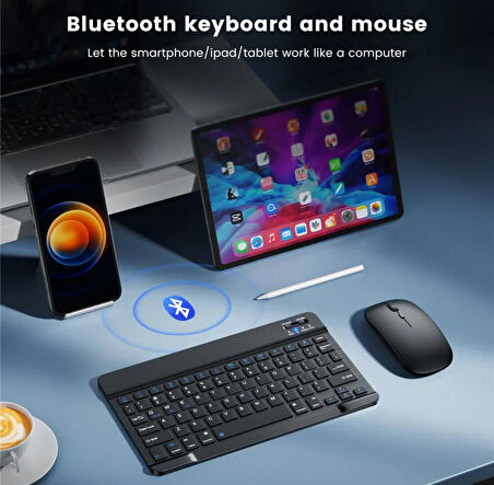 2.4 Ghz Wireless Kablosuz Klavye Ve Mouse Seti Bluetooth Keyboard