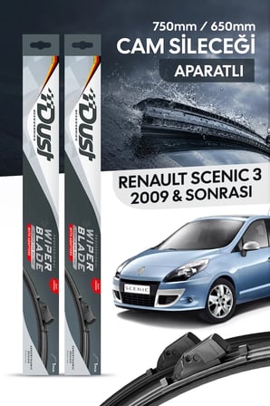 Renault Scenic Ⅲ 2009-Sonrası Uyumlu Silecek Takımı 750MM/650MM S9