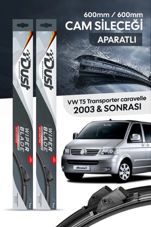 Volkswagen T5 Transporter caravelle 2003-Sonrası Uyumlu Silecek Takımı 600MM/600MM S16