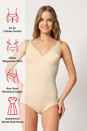 Düz / Desensiz Ince Askı Kadın Body / Bodysuit Korse 2821