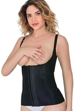 Kadın Agraflı Destekli Mideli Lazer Kadın Yelek Korse