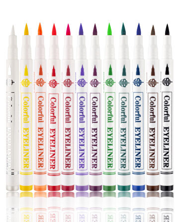 12 Renk Pen Eyeliner Seti