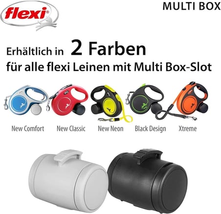 Flexi multi box çok amaçlı saklama aparatı köpek atık poşeti ve ödül maması box takıp çıkarılan siyah