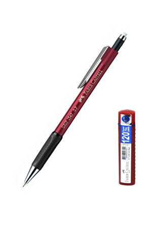 Faber-castell Grip Iı Mavi 0.7 Mm Versatil Kalem Faber Grip Min 0.7 2b 60mm 120'li Kırmızı Tüp