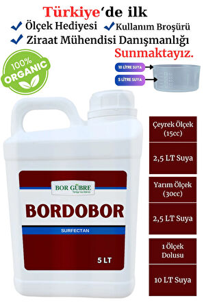 Sıvı Gübre-Bordobor 5lt (BORDOBULAMACI) Bakır Içerikli Bitki Besini Ve Koruyucu Bordo Bulamacı