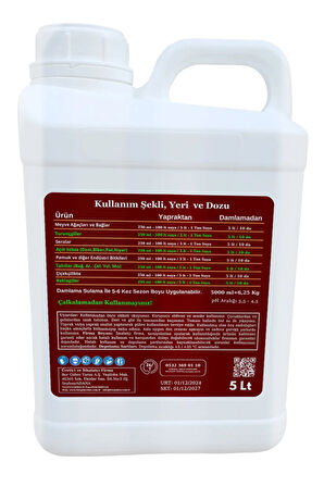 Sıvı Gübre-Bordobor 5lt (BORDOBULAMACI) Bakır Içerikli Bitki Besini Ve Koruyucu Bordo Bulamacı