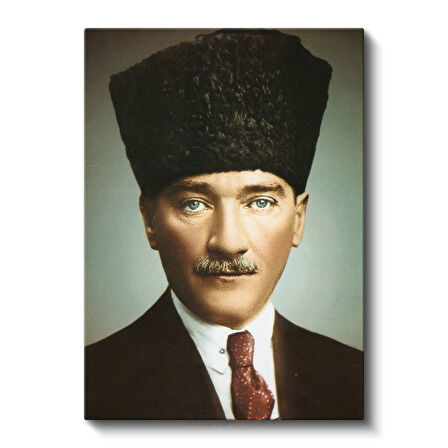 Siyah Kalpaklı Atatürk - Klasik Portre Kanvas Tablo