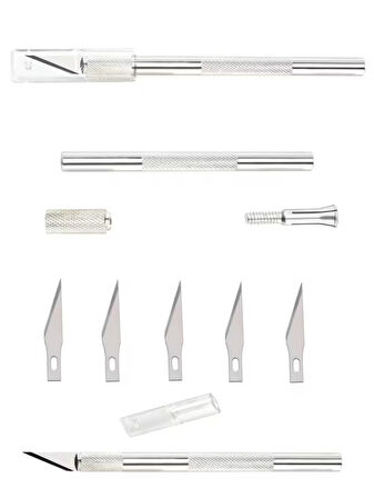 Kretuar Bıçağı Knife Tasarım Hobi Neşter 5 Uç Yedekli