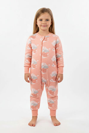 Kız Çocuk Elyaf Dolgulu Premium Kalite 2 Tog Desenli Uyku Tulumu 