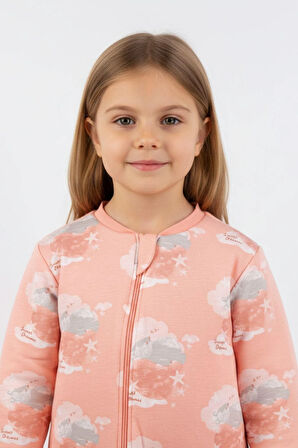 Kız Çocuk Elyaf Dolgulu Premium Kalite 2 Tog Desenli Uyku Tulumu 