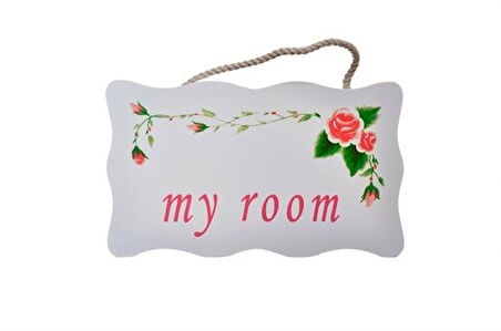 caselka® Decotown My Room Benim Odam Dekoratif Çiçek Desenli Kapı Askısı