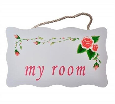 caselka® Decotown My Room Benim Odam Dekoratif Çiçek Desenli Kapı Askısı