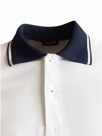 Polo Yaka Tshirt -Beyaz/Lacivert