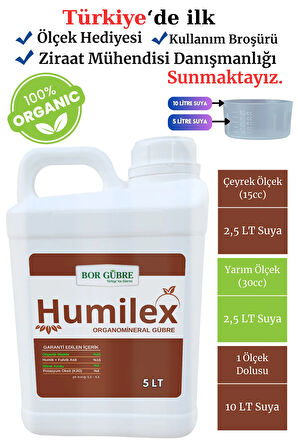 Humilex-5lt Hümik ve Fulvik Asit İçerikli Sıvı Organik  Gübre-(Fabrikadan Halka Üretim Zinciri)