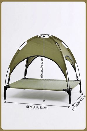 Reyo Oxford UV Korumalı Gölgelikli Çadır, Plaj, Kamp, Bahçe Oyun Çadırı, Yerden Yüksek Uyku Çadırı 83x62x80 cm Yeşil