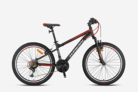 Kron Vortex 4.0 26 Jant V Fren Dağ Bisikleti 41cm (Mat Siyah-Gri-Neon Turuncu)