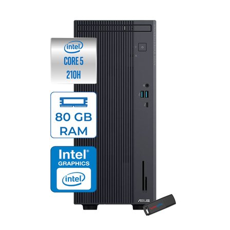 Asus Expertcenter P500MV Intel® Core™ Ultra 5 210H 4.8ghz Aı 80GB Ddr5 256GB SSD Intel® Intel® Graphics WIN11HOME Mini Tower Masaüstü Bilgisayar C52108512B0DH26+ZETTAUSBBELLEK