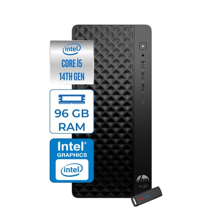 Hp Prodesk 2 Tower G1I Intel I5 14400 4,7 Ghz 96GB Ddr5 512GB SSD Intel® UHD Graphics 730 WIN11PRO Mini Tower Masaüstü Bilgisayar B70VQATP32+ZETTAUSBBELLEK