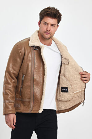 Erkek Kürklü Süet Deri Mont Ceket