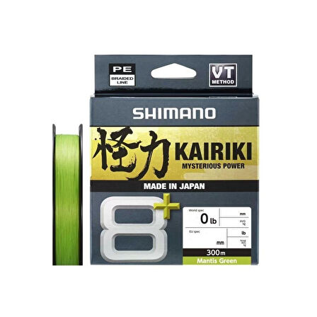 Shimano Kairiki 8⁺ İp Olta Misinası 300mt Mantis Green-0,060 mm