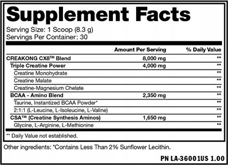 Mutant CREAKONG Creatine + Bcaa CX8 249 GRAM