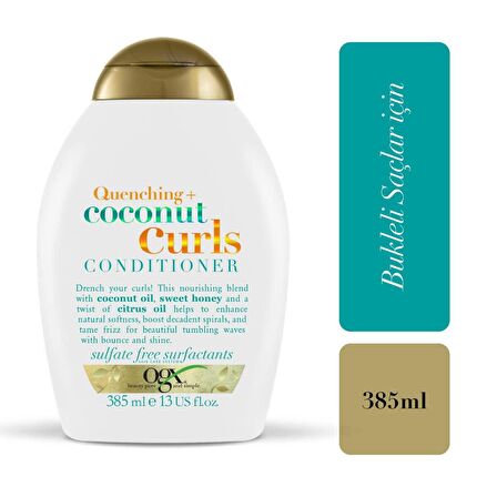 Ogx Coconut Curls Bukle Belirginleştirici Kıvırcık Saçlar İçin Sülfatsız Bakım Yapan Saç Kremi 385 ml