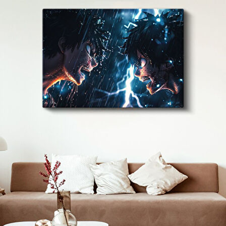 Epik Düello - Mavi Şimşek Anime Kanvas Tablo