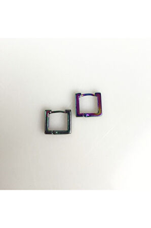 Ikili Kare Hologram Küpe