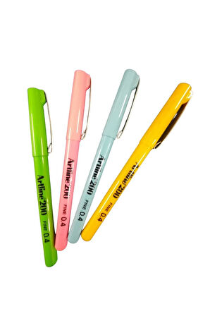 ARTLİNE 200N FİNE KEÇE UÇLU KALEM 0,4 ( SARI, A. MAVİ, PEMBE, F.YEŞİLİ ) 4 LÜ SET