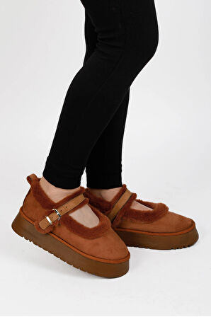 KADIN KALIN TABAN İÇİ KÜRKLÜ PELUŞ BABET AYAKKABI