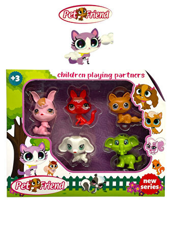 Miniş Oyuncak Karakterleri Littlest Pets Shop 5 'li Miniş Ailesi